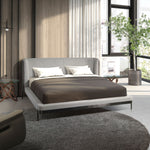 Bild in Galerie anzeigen, Berlin 180x200 Polsterbett Kunstleder LENO color hellgrau front