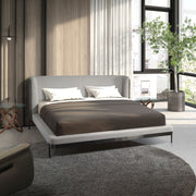 Berlin 180x200 Polsterbett Kunstleder LENO color hellgrau front