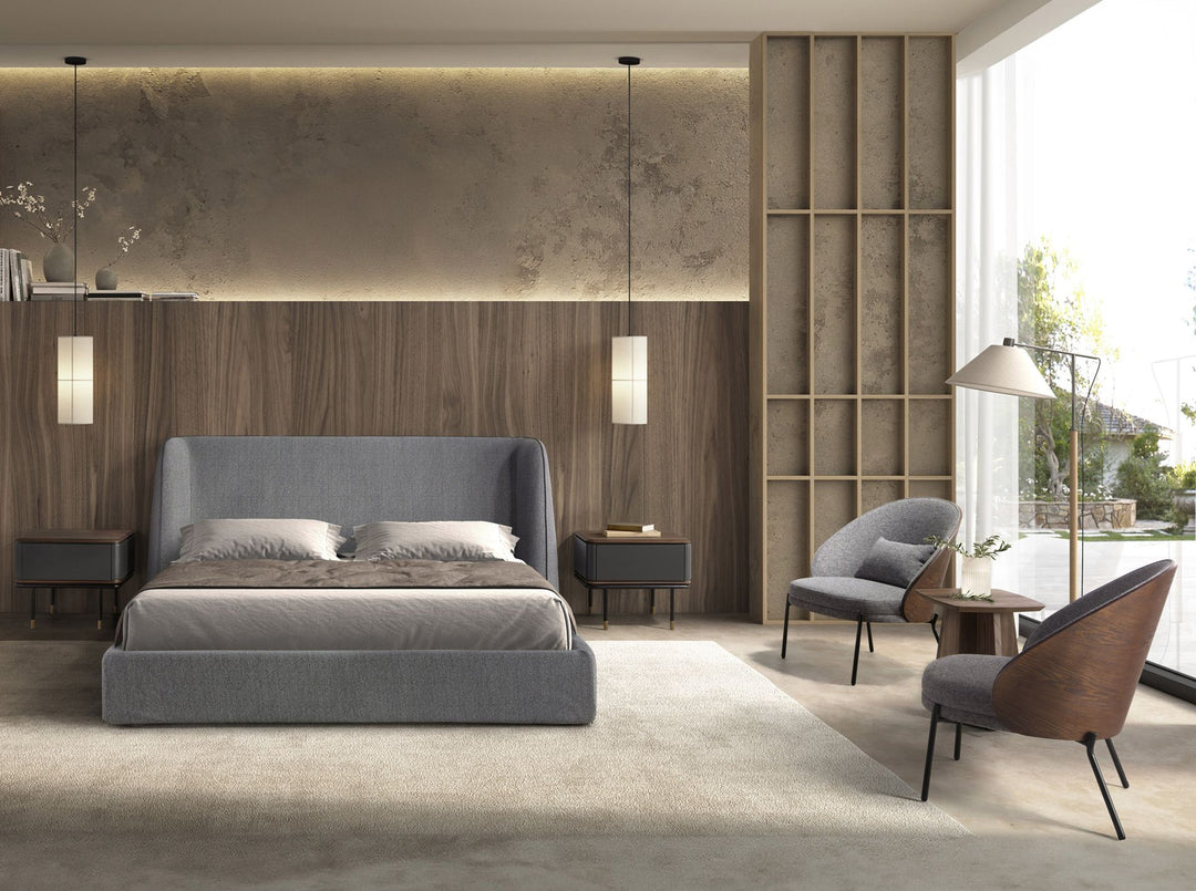 Bonn 180x200 Polsterbett Webstoff WEVO color Grau front 02