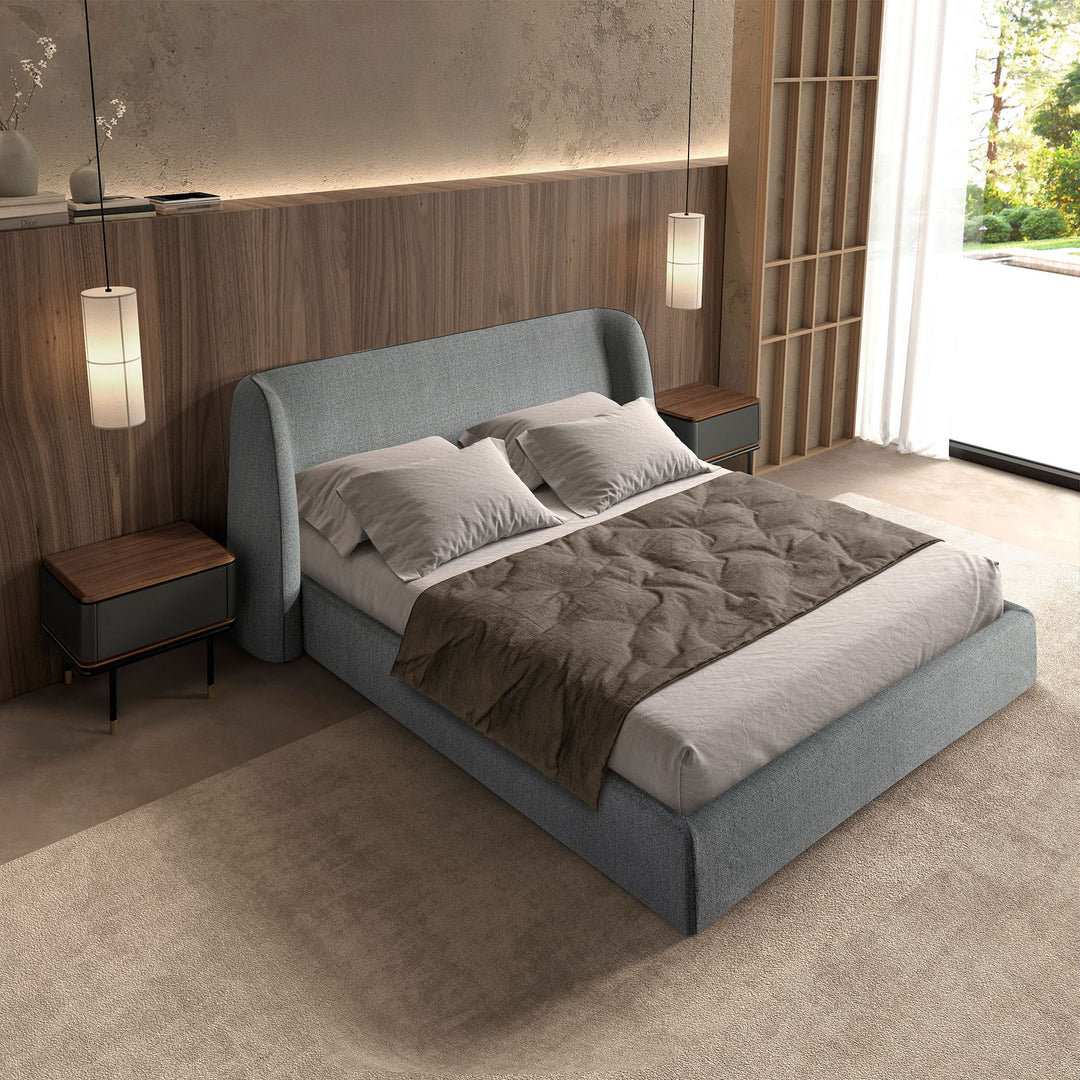 Bonn 180x200 Polsterbett Webstoff WEVO color Grau top