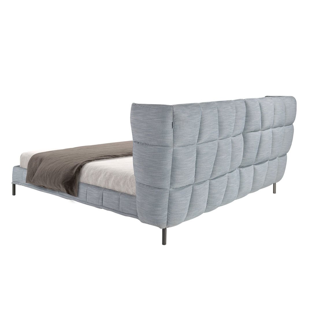 Dortmund 180x200 Polsterbett Stoff RIVA color blaugrau back