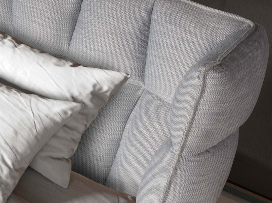 Dortmund 180x200 Polsterbett Stoff RIVA color blaugrau detail