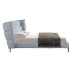 Bild in Galerie anzeigen, Dortmund 180x200 Polsterbett Stoff RIVA color blaugrau side