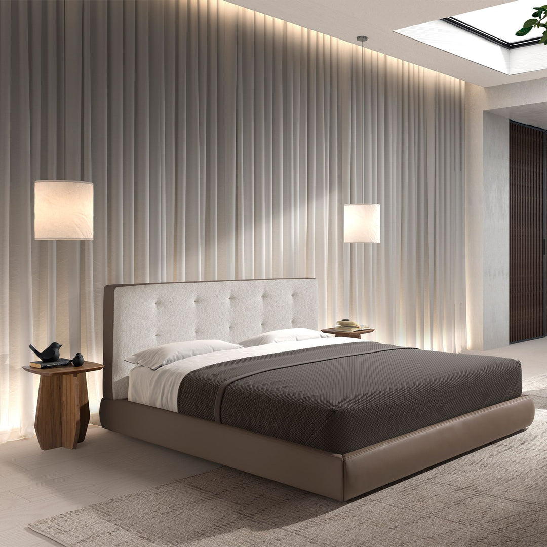 Hamburg 180x200 Polsterbett Kunstleder LENO color braun main 02