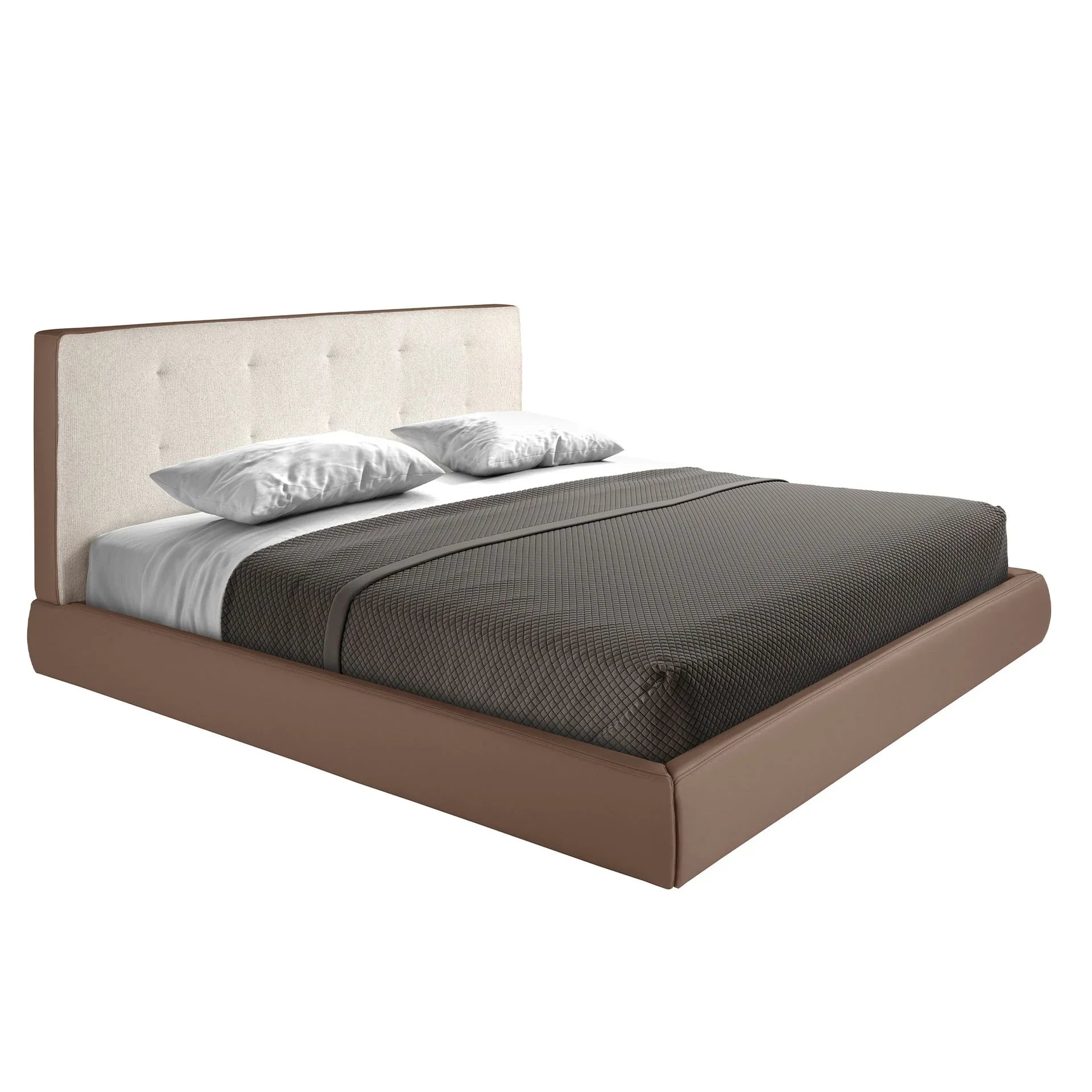 Hamburg 180x200 Polsterbett Kunstleder LENO color braun main