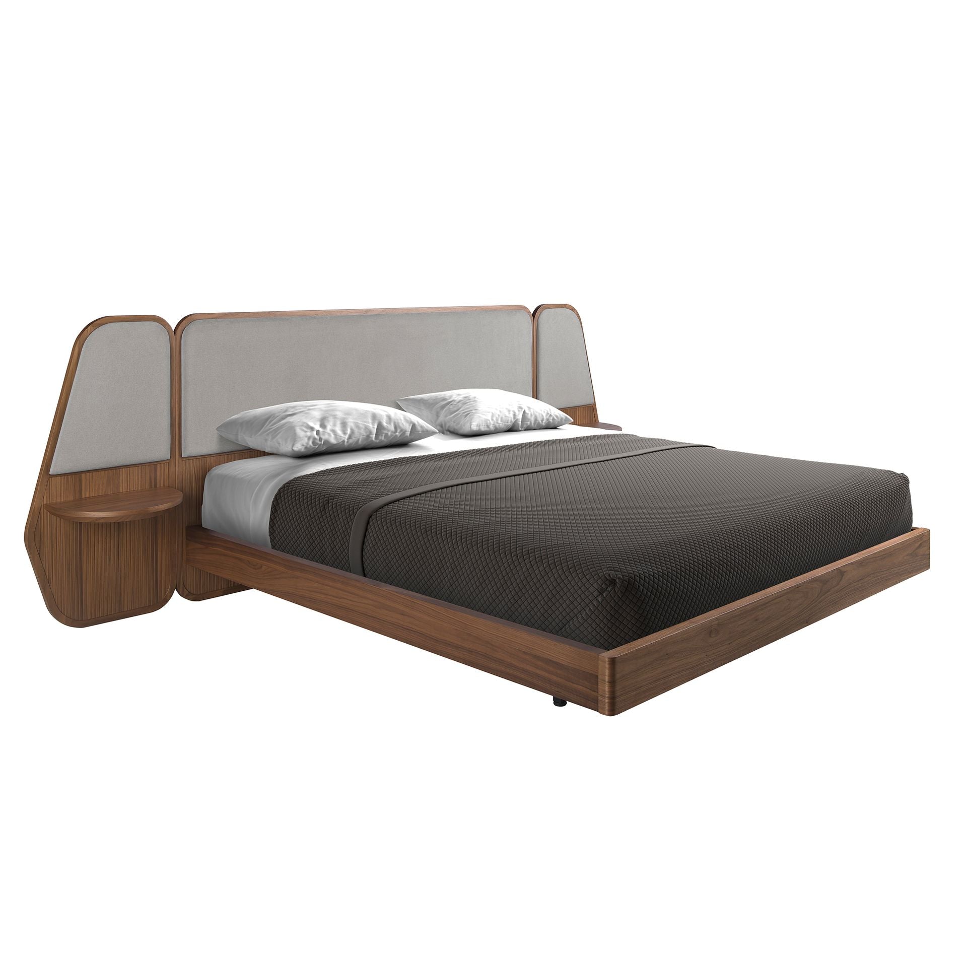 Kiel 180x200 Polsterbett MaterialMix LENO color Walnussgrau main