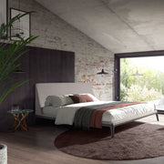 Köln 180x200 Polsterbett Webstoff WEVO color Warmgrau front 03