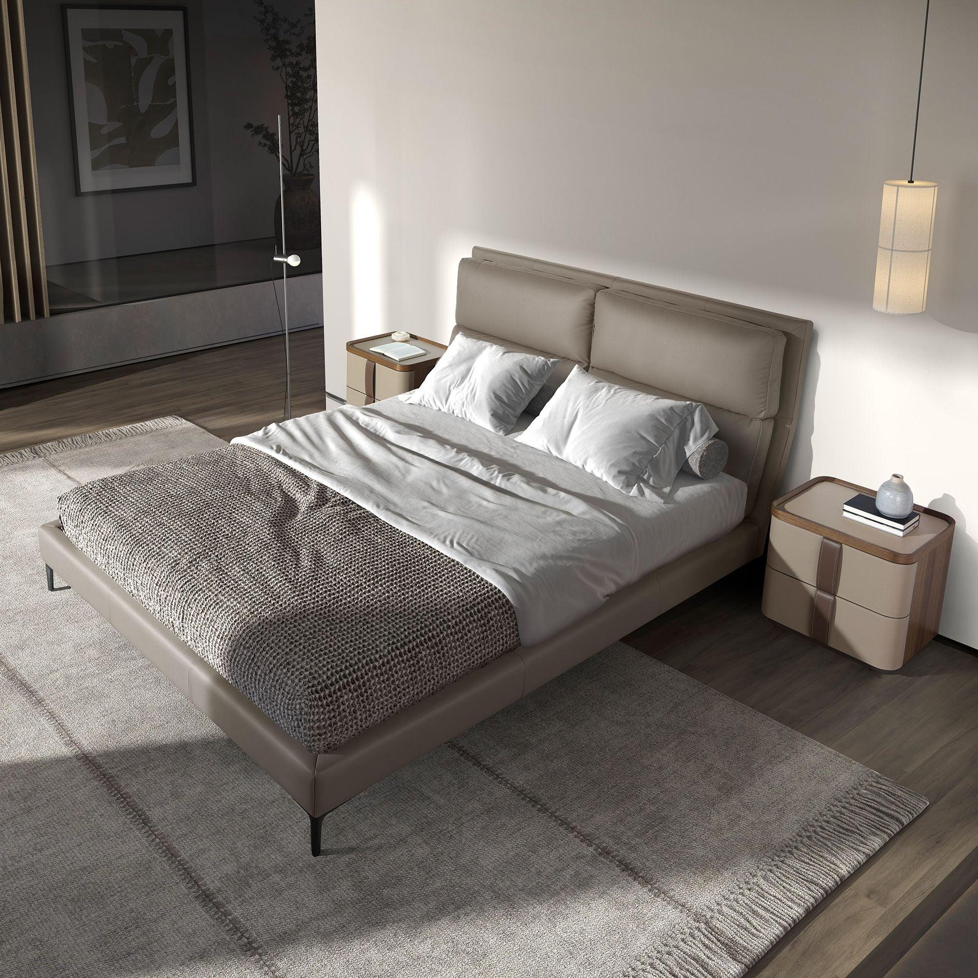 Leipzig 160x200 Polsterbett Kunstleder LENO color mink top