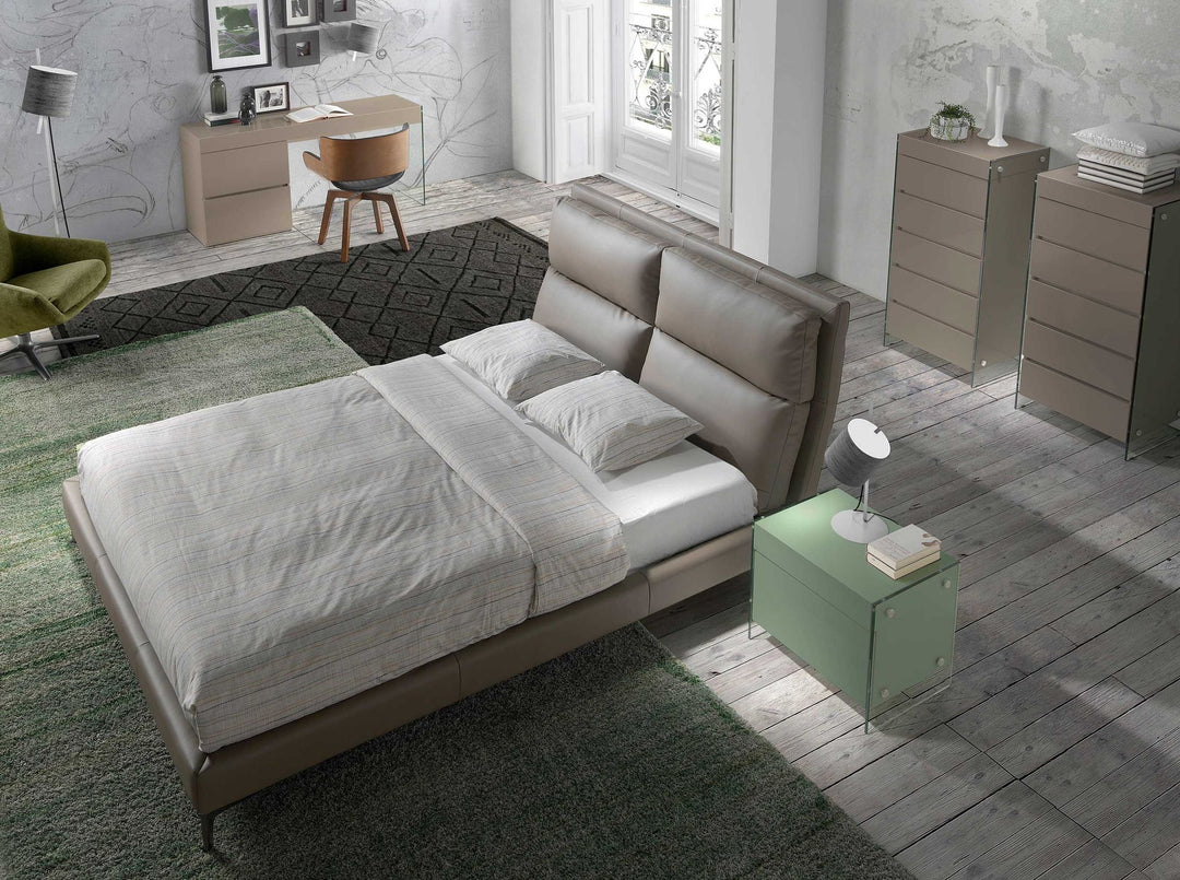 Leipzig 180x200 Polsterbett Kunstleder LENO color mink top 02