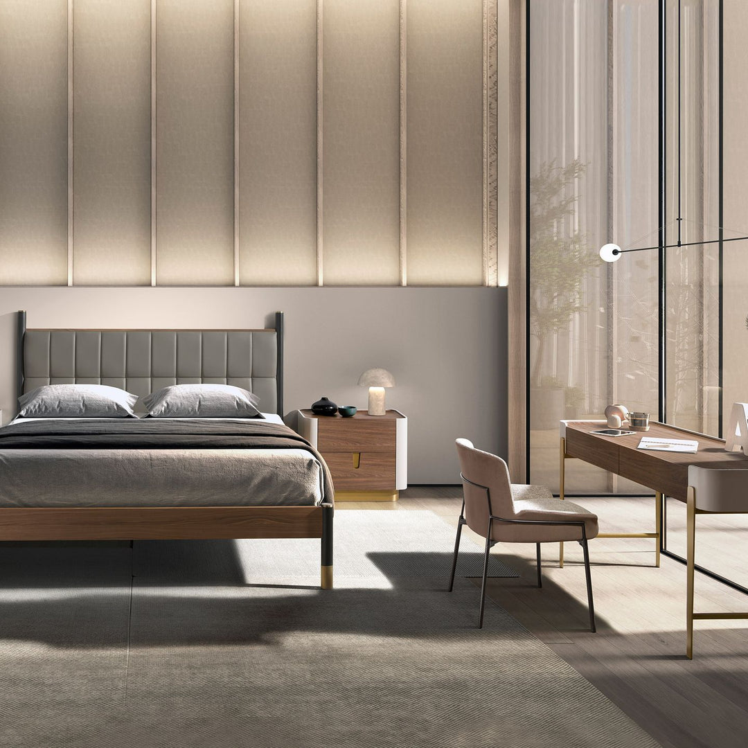 Mannheim 160x200 Polsterbett Kunstleder LENO color Grau front 02