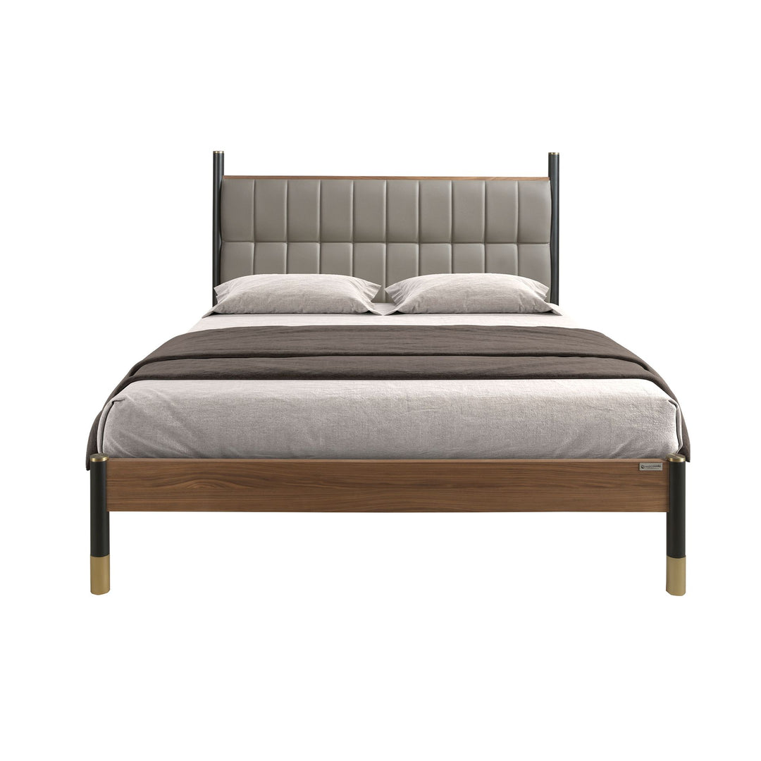 Mannheim 160x200 Polsterbett Kunstleder LENO color Grau front