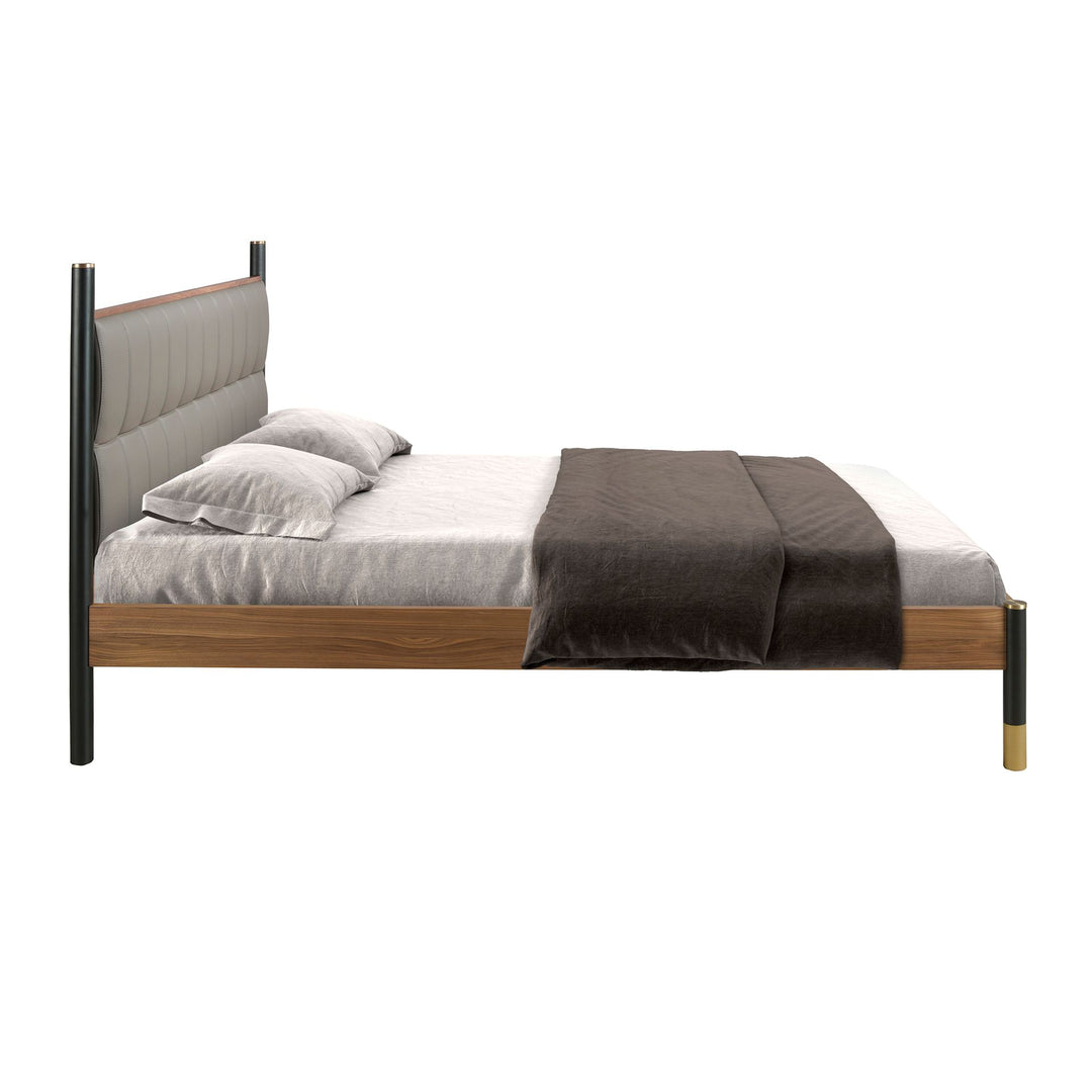 Mannheim 160x200 Polsterbett Kunstleder LENO color Grau side