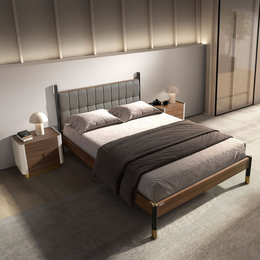 Mannheim 160x200 Polsterbett Kunstleder LENO color Grau top