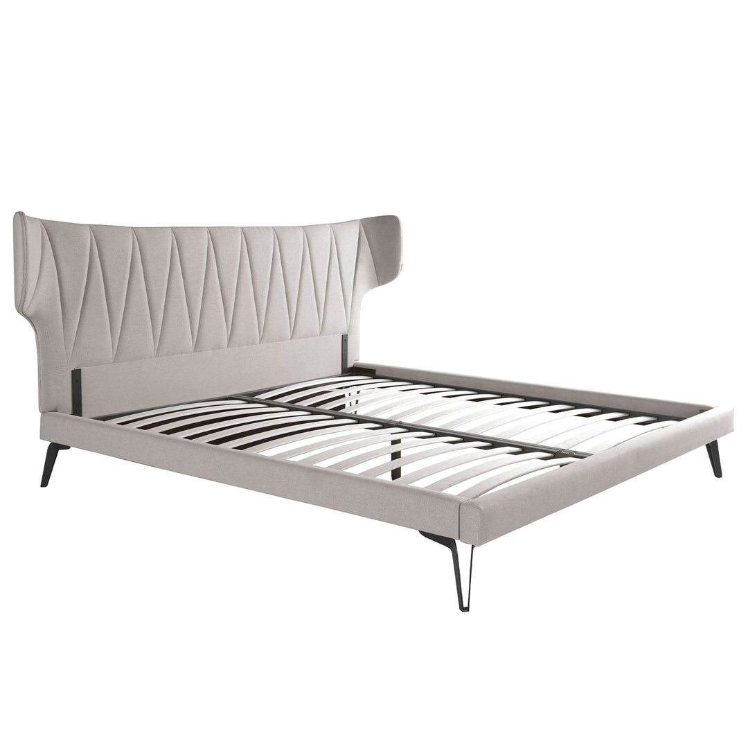 Muenchen 180x200 Polsterbett Stoff LINA color hellgrau frame