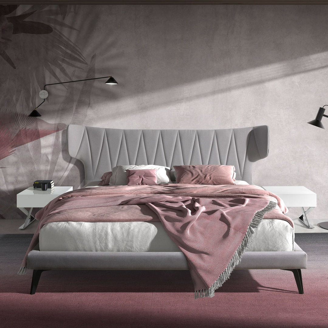 Muenchen 180x200 Polsterbett Stoff LINA color hellgrau front 02