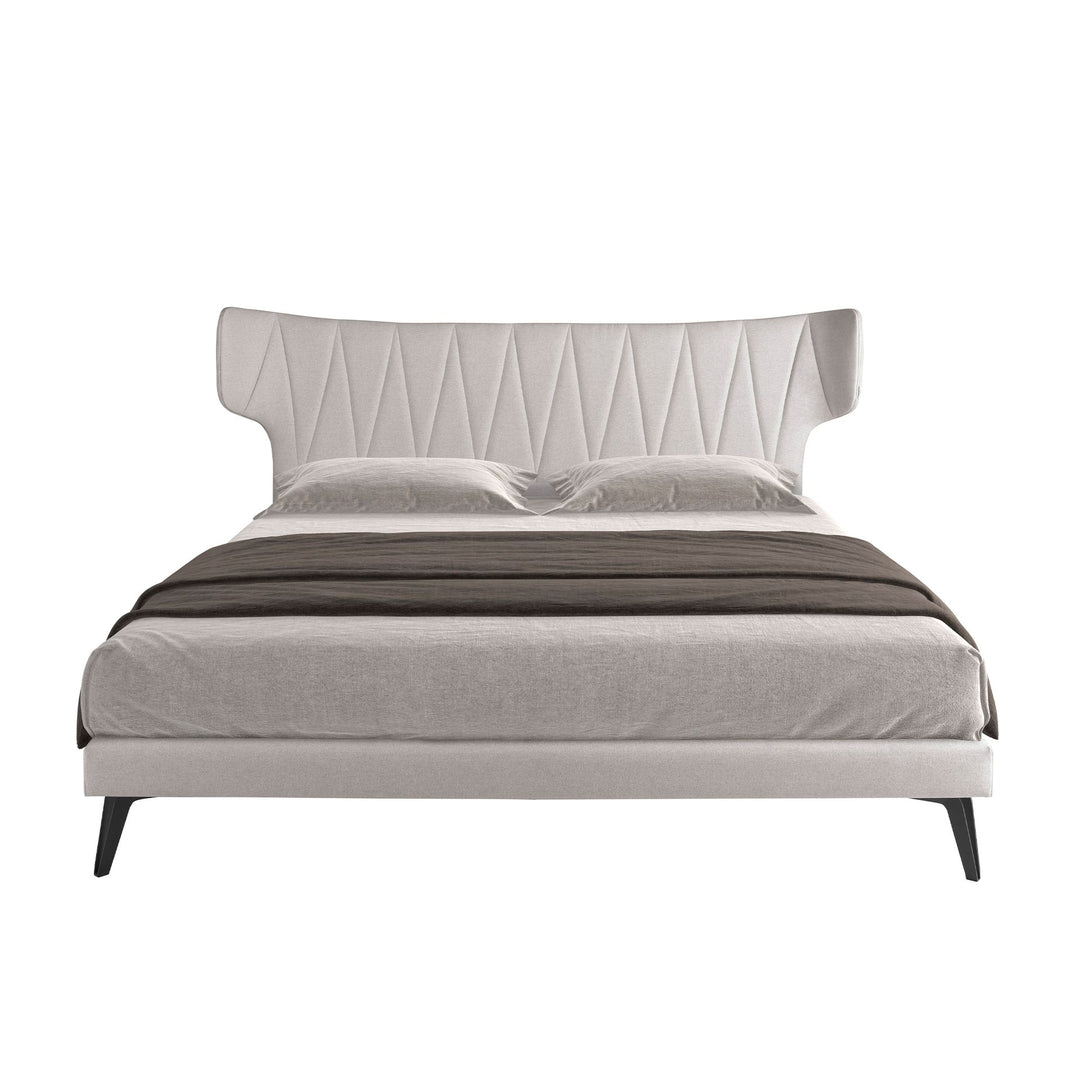 Muenchen 180x200 Polsterbett Stoff LINA color hellgrau front