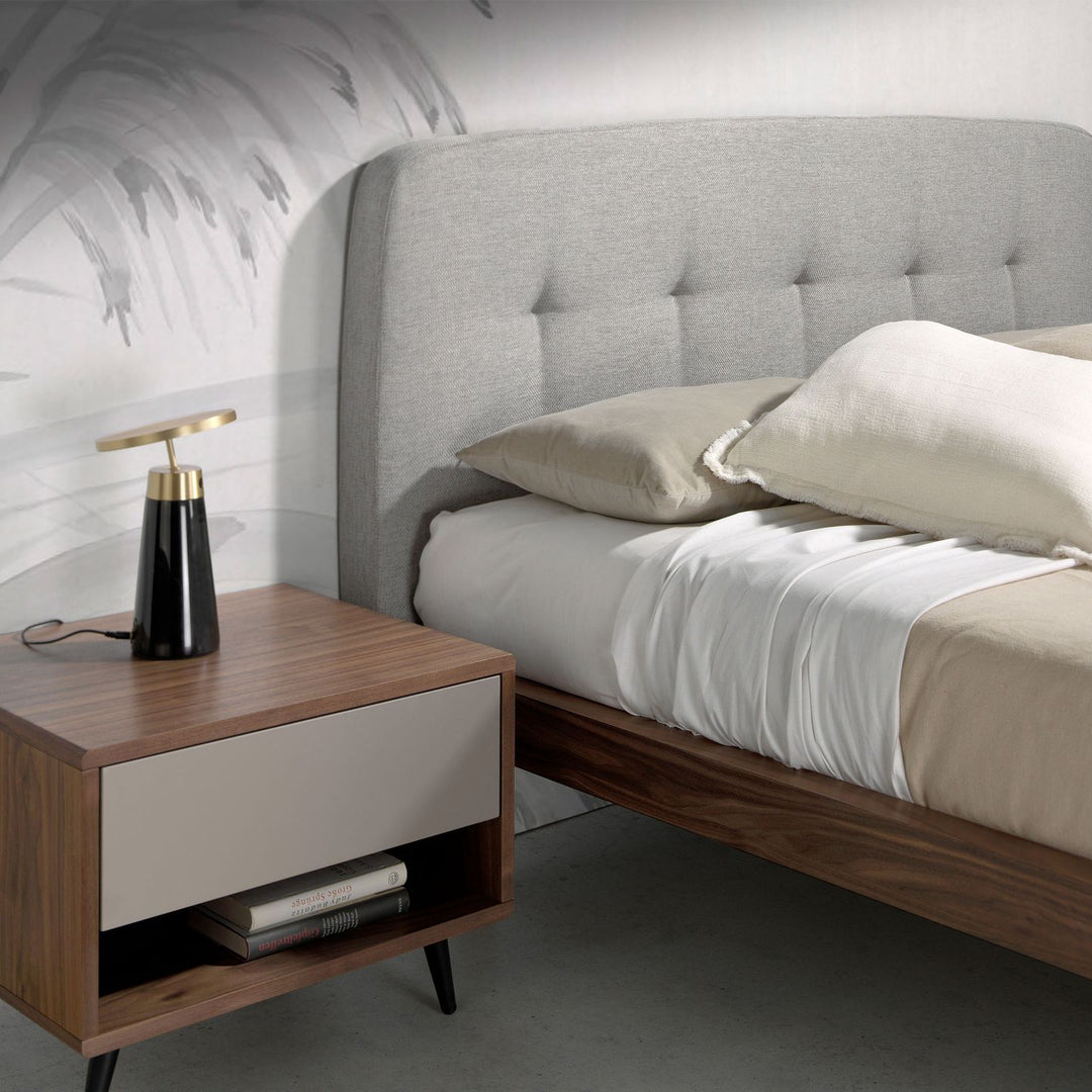 Münster 160x200 Polsterbett Webstoff WEVO color Grau detail