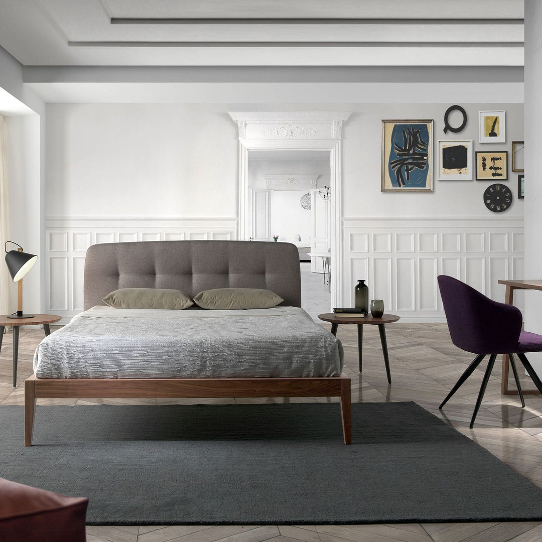 Münster 160x200 Polsterbett Webstoff WEVO color Grau front 02